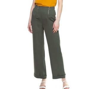 Double O-ring Zipper Up Pants